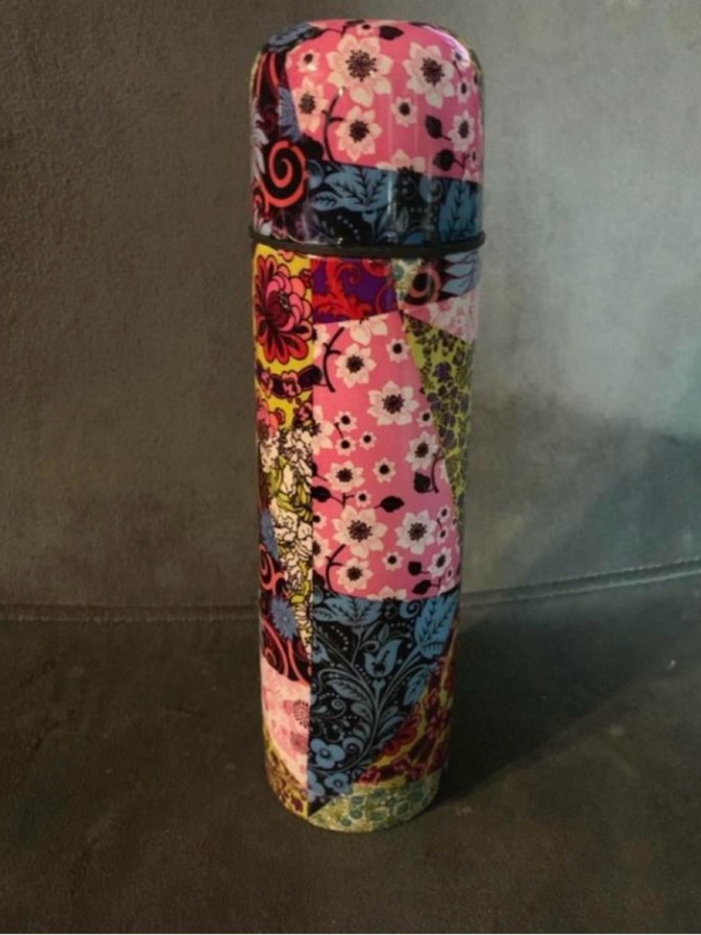 Patchwork Pink Floral Insulated Bottle - Unbranded